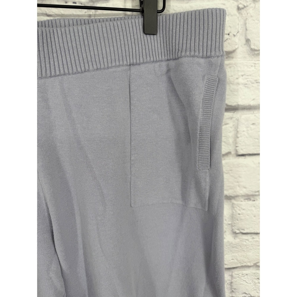 Soma 24/7 Cropped Sweater Pants Periwinkle Blue Cotton Knit Wide Leg Crop XL - Picture 3 of 11